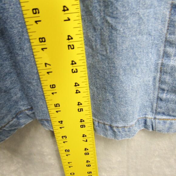 Vintage Fads Dress Womens M Blue Chambray Country Cottage Prairie Modest Y2K New - Picture 9 of 13